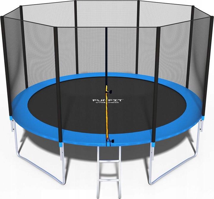 Батут FunFit 374 см з сіткою драбинка 2 місця