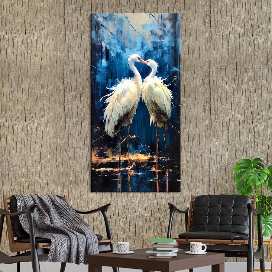 Картина на полотні Пара білих чапель 80x40 см (8VP_L) - фото 2