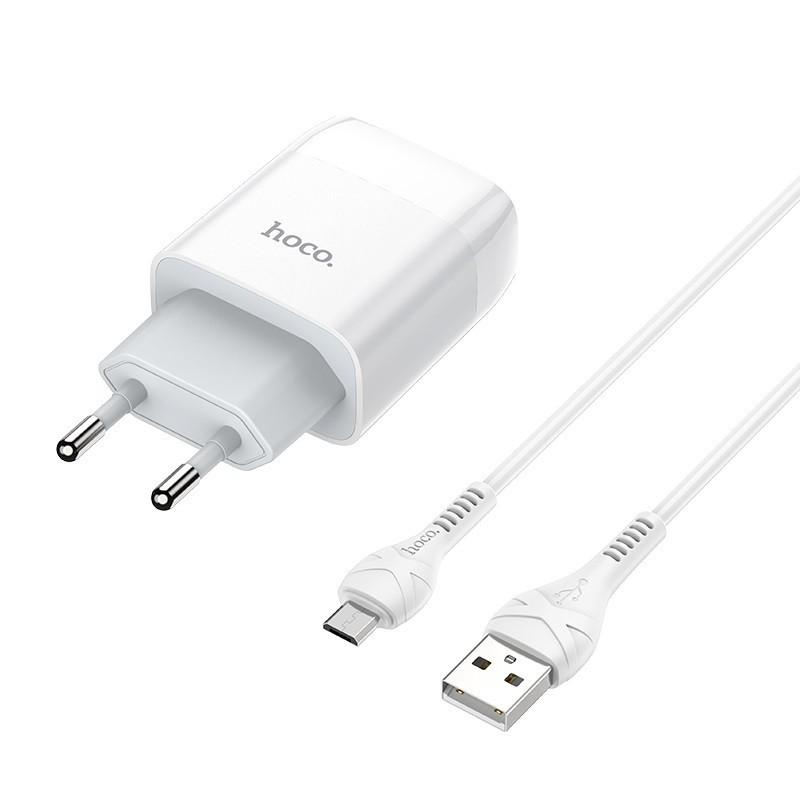 Зарядное устройство сетевое Hoco C73A Glorious Micro USB White (10440855) - фото 7
