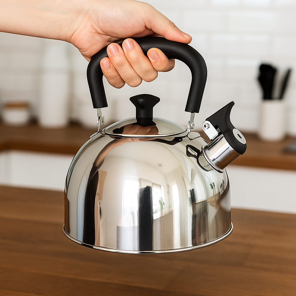 Чайник для плиты со свистком SilverTone нержавеющая сталь одинарное дно 2,0 л (03-MH-4884) - фото 5 Чайник для плиты со свистком SilverTone нержавеющая сталь одинарное дно 2,0 л (03-MH-4884) - фото 5