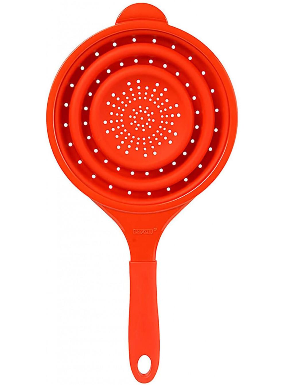 Друшляк складаний Dexas Pop Strainer силіконовий з ручкою 1900 мл 30 см Червоний (GCC1795) - фото 1