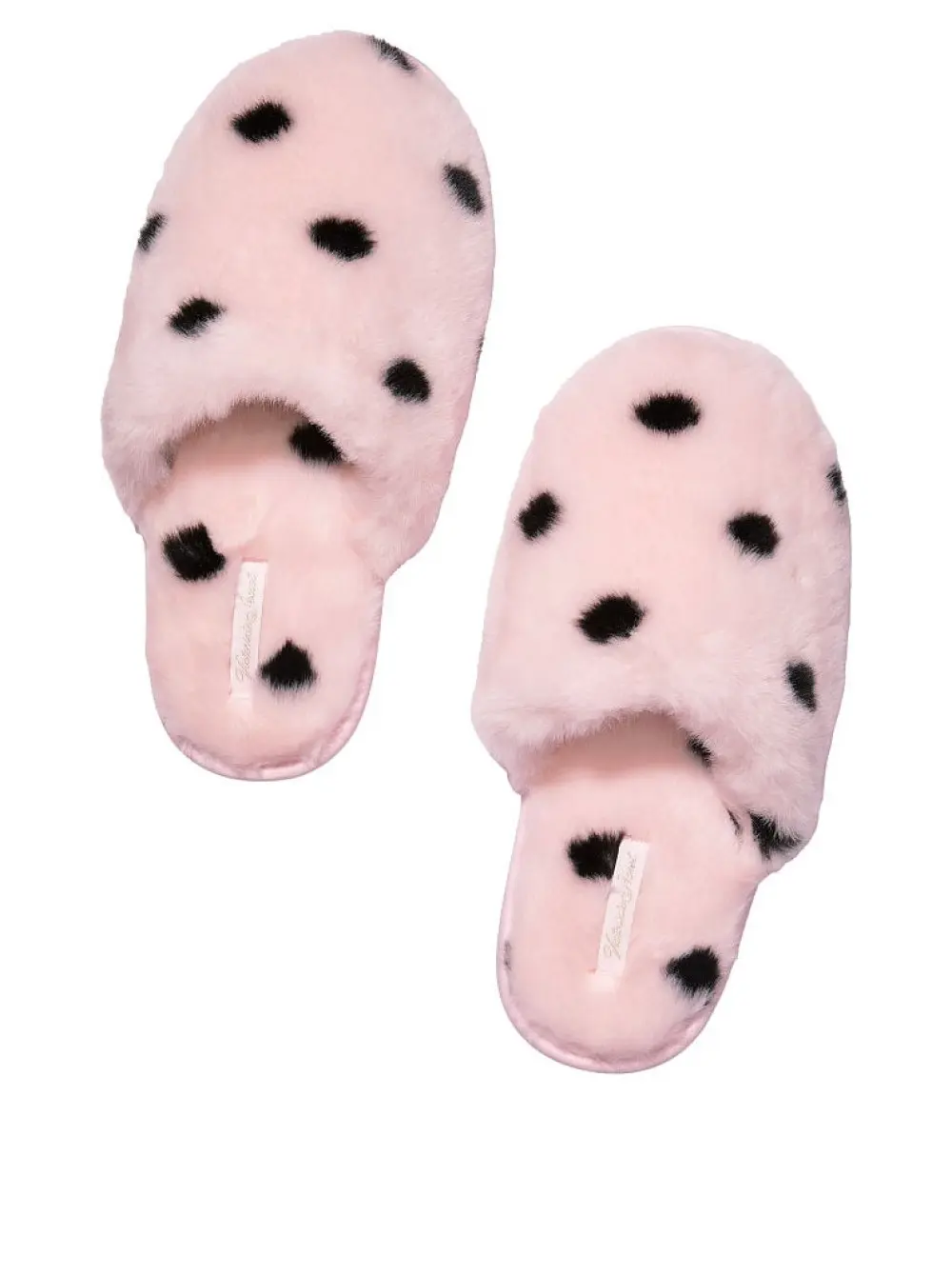 Тапочки жіночі Victoria's Secret Closed-Toe Faux Fur Slippers хутряні S Рожевий в горошок (24679334)