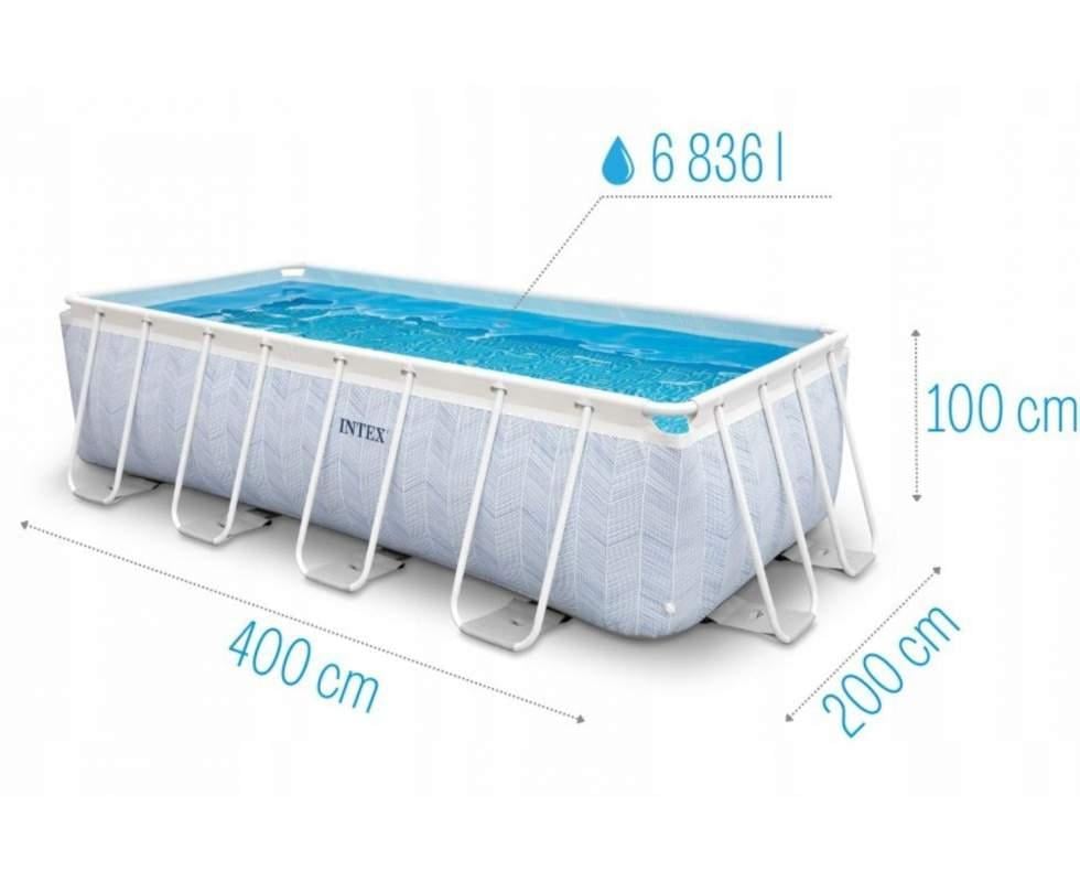 Бассейн каркасный Intex с фильтрацией и стремянкой 6836 л 400х200х100 см - фото 4 Бассейн каркасный Intex с фильтрацией и стремянкой 6836 л 400х200х100 см - фото 4