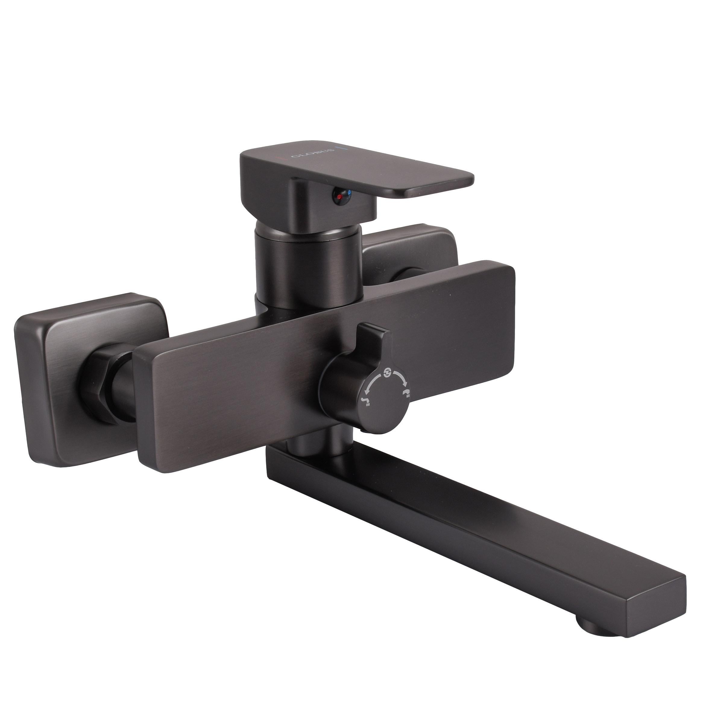 Смеситель для ванны Globus Lux Milano GLM-0102N-11 двухрычажный Графит (GSR-000027887)