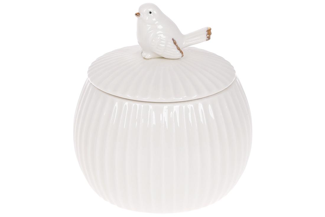 Банка фарфоровая BonaDi Птичка 750 мл Белый глянец (727-394)