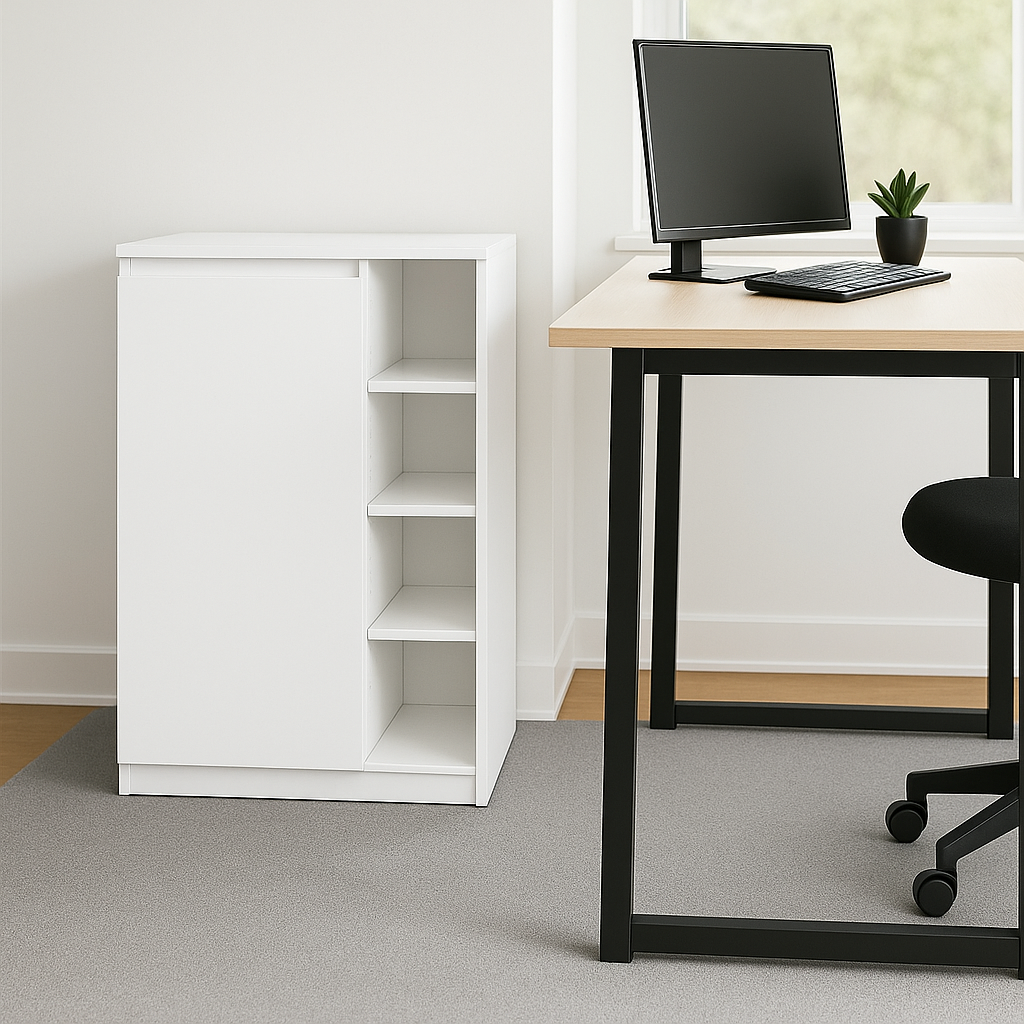 Тумба MEBEX 60х40х100 см Білий (VS4D600WH) - фото 1 Тумба MEBEX 60х40х100 см Білий (VS4D600WH) - фото 1