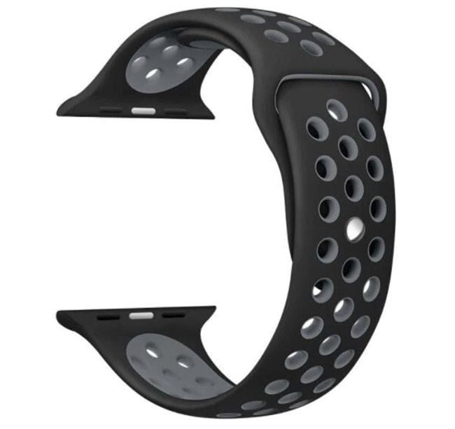 Спортивний ремінець з перфорацією Primo для Apple Watch 42 мм/44 мм Black/Grey (536997353)