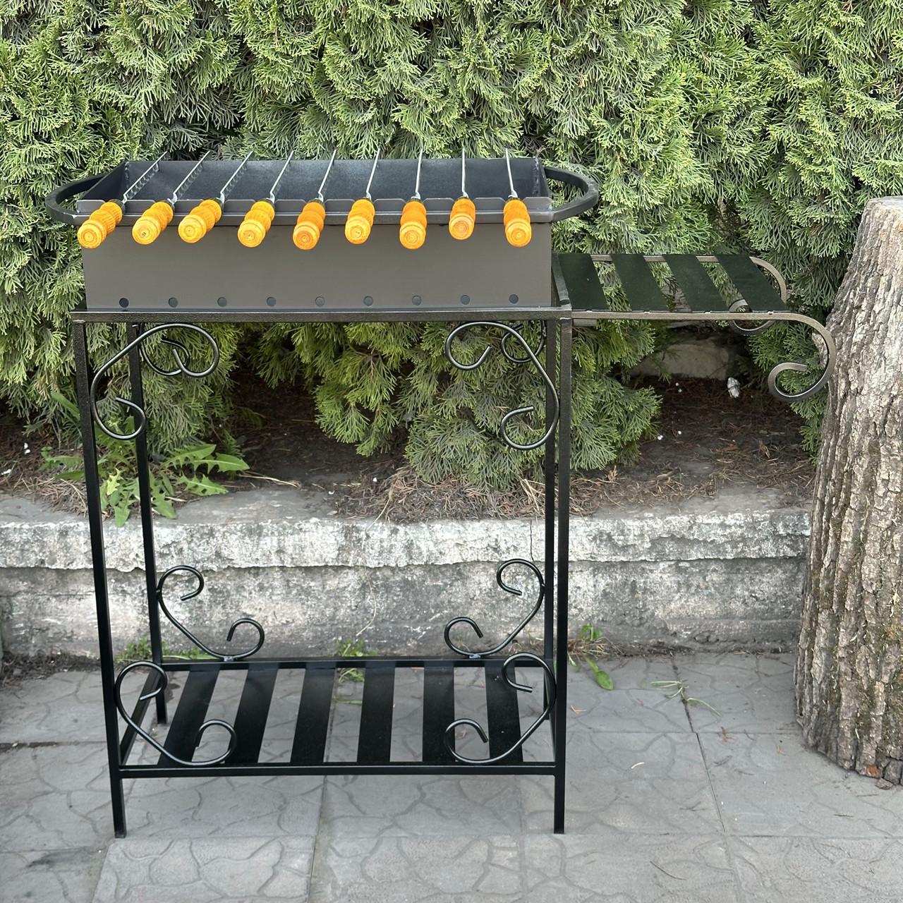 Мангал Metalzavod Гефест на 9 шампурів 4 мм на дровниці 79х36,5х94,5 см (MD9-4) - фото 5 Мангал Metalzavod Гефест на 9 шампурів 4 мм на дровниці 79х36,5х94,5 см (MD9-4) - фото 5
