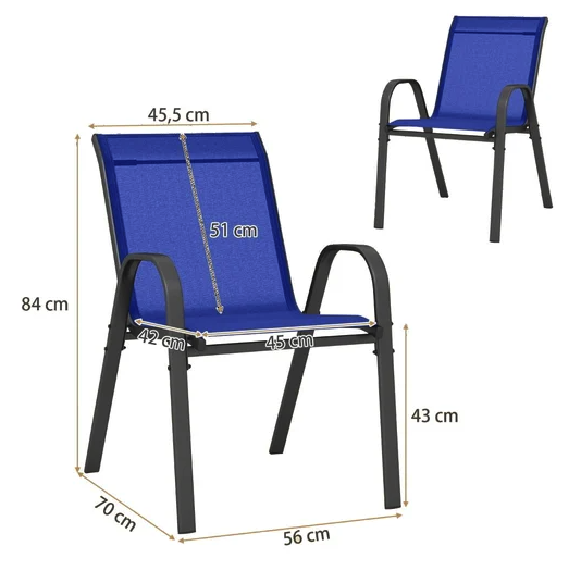 Комплект стульев Costway Patio с подлокотниками Синий (4859) - фото 3 Комплект стульев Costway Patio с подлокотниками Синий (4859) - фото 3