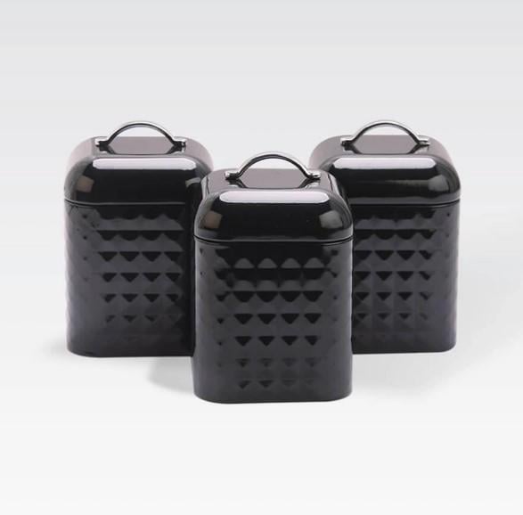 Набор емкостей для специй Maestro 11,5х11,5х15 см 3 пр. Черный