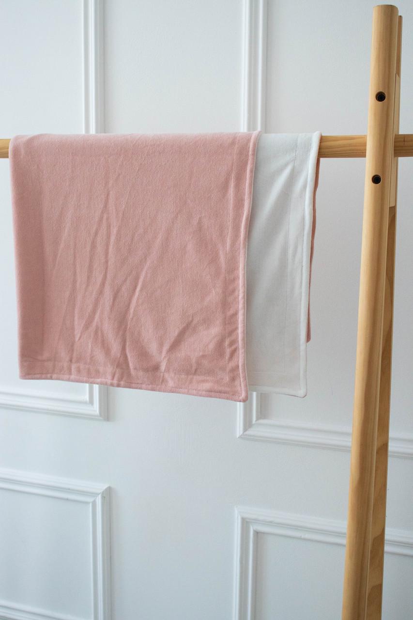 Плед детский ELA демисезонный велюр 100х80 см Пудровый/Молочный