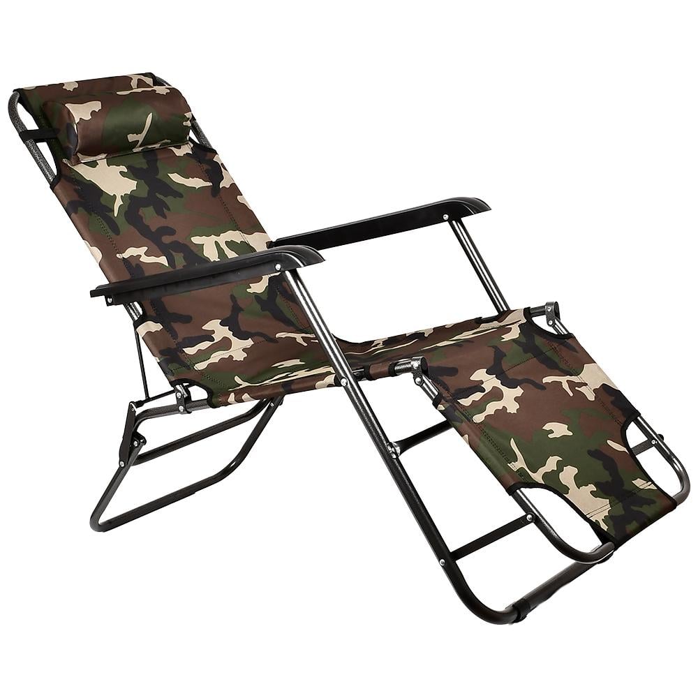Кресло-шезлонг раскладное Stenson MH-3068M-4 153х60х80 см принт камуфляж Разноцветный (26712248)