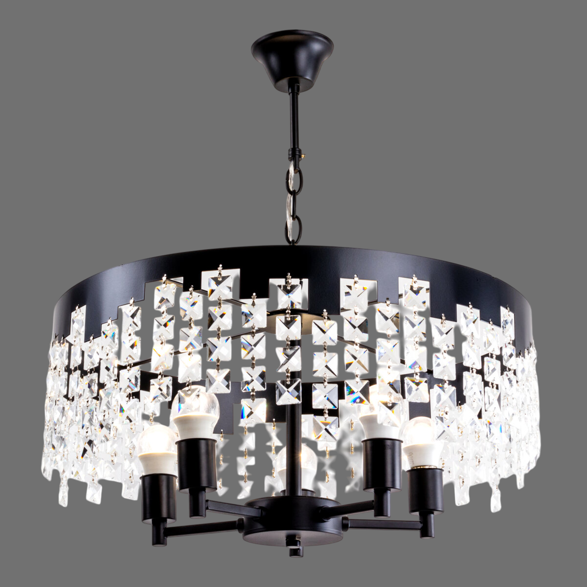 Люстра Sirius с хрустальным плафоном на пять ламп Е27 Черный (B S2299/5)
