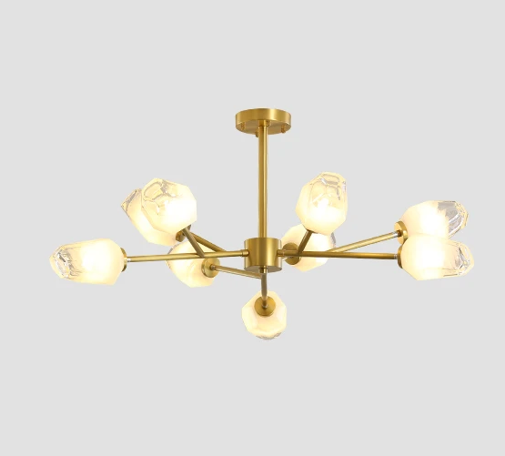 Люстра светодиодная Современная 8616 на 9 плафонов Золотистый