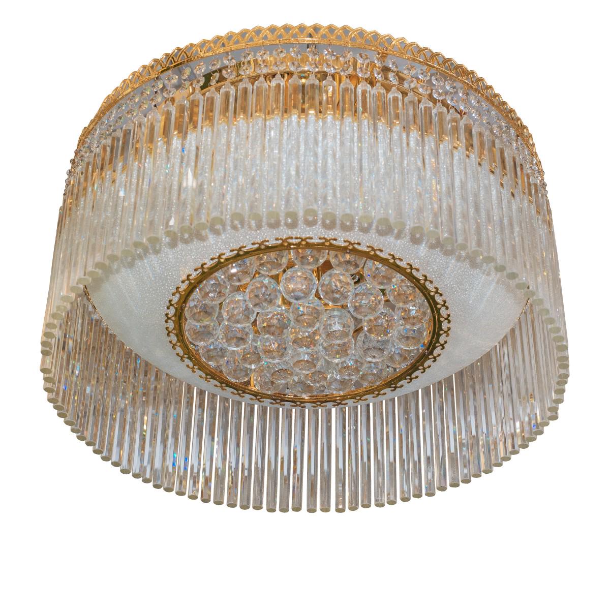 Люстра стельова торт Brille BCL-355S/13 E14 з підсвічуванням велика Gold