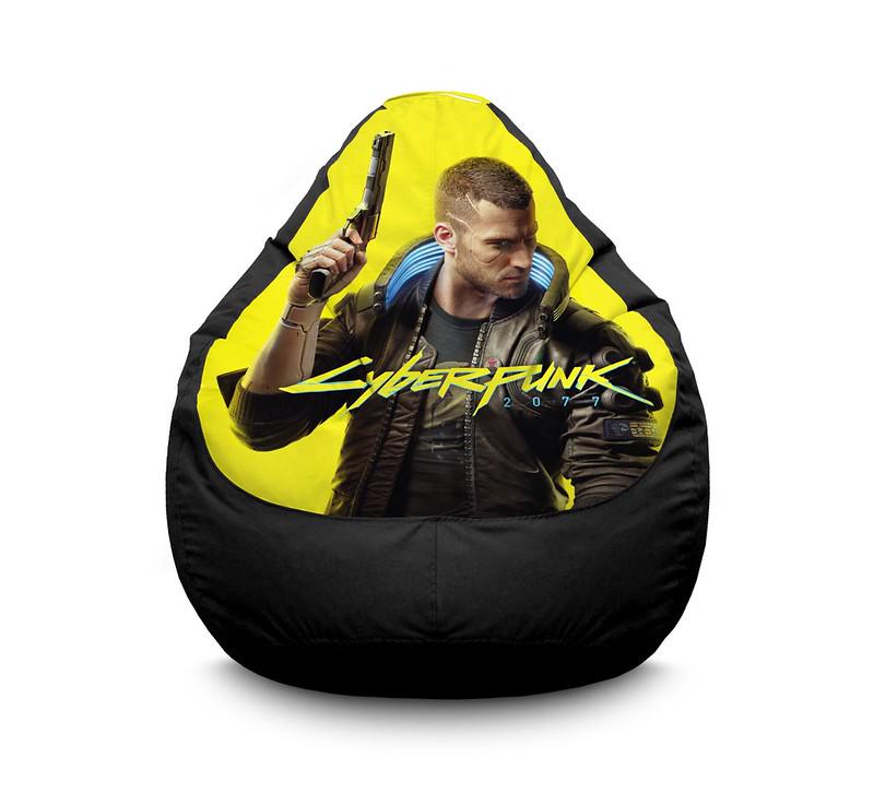 Кресло мешок iPuff Cyberpunk 2077 V Оксфорд XL 80x110 см Черный