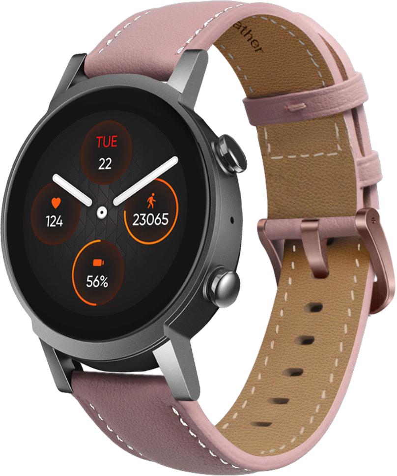 Ремінець шкіряний Folsa для Mobvoi TicWatch E3 Pink (31536-31)