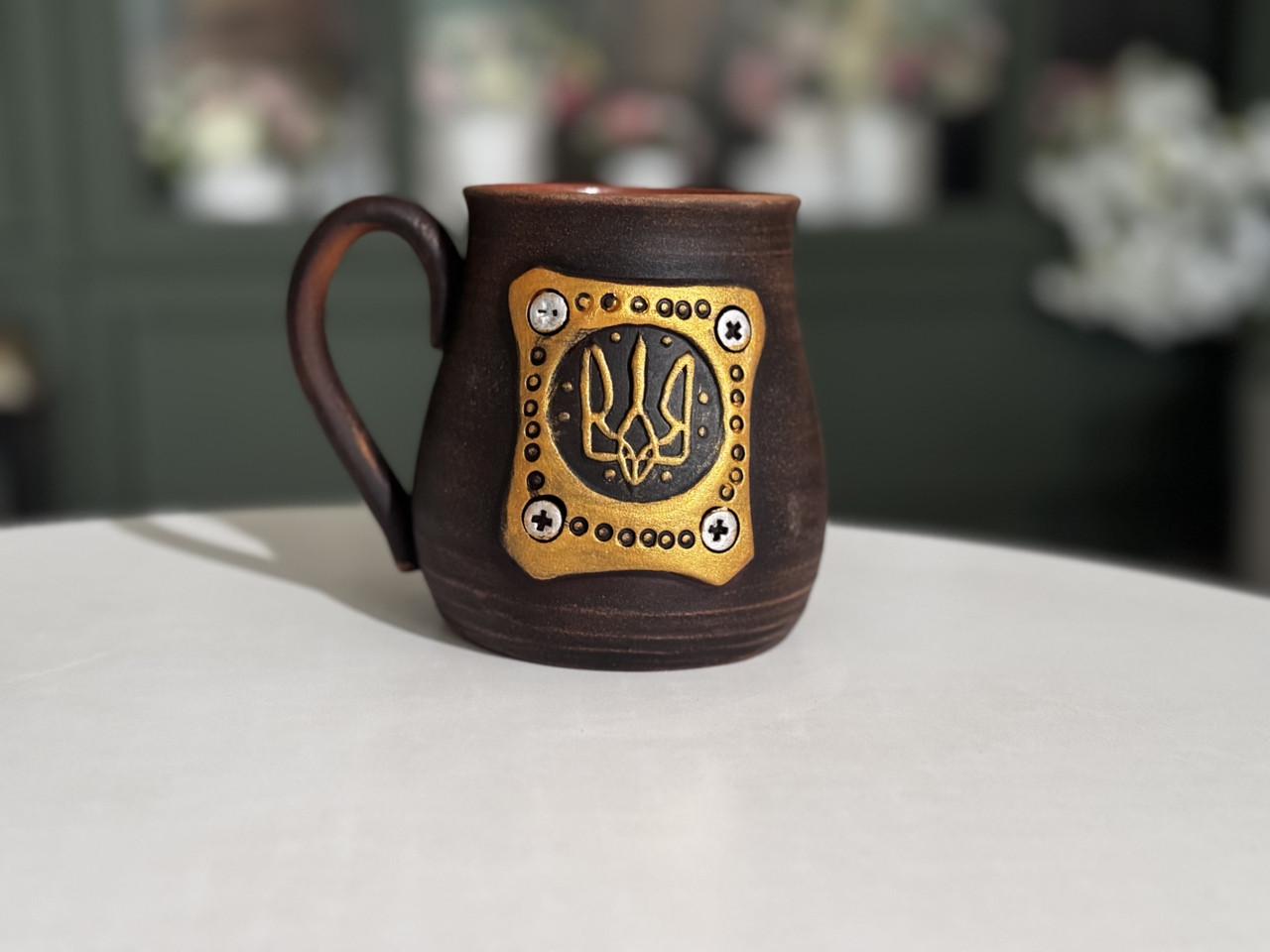 Чашка глиняна з Гербом України 600 мл (2563599886) - фото 2 Чашка глиняна з Гербом України 600 мл (2563599886) - фото 2