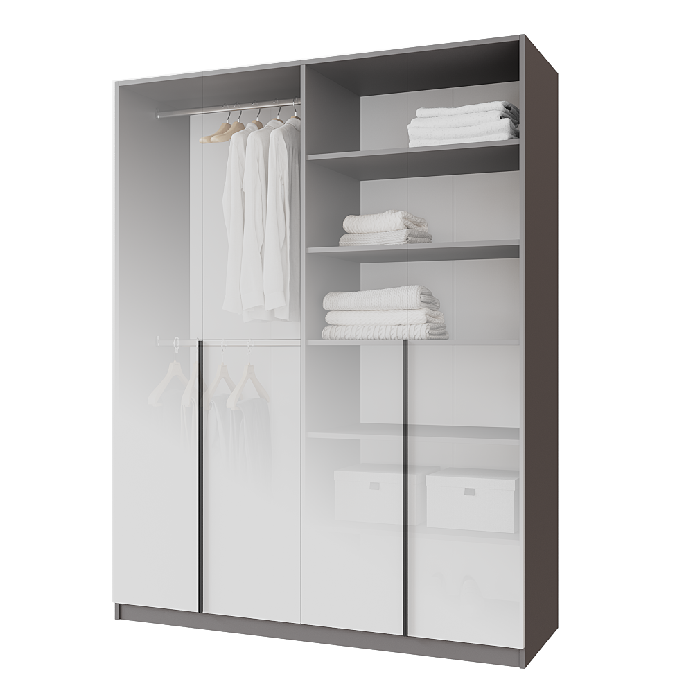 Шкаф распашной Меблітренд Чиназес Чи-1600 1600х500х2050 мм Графитовый/Белый (26842005) - фото 3 Шкаф распашной Меблітренд Чиназес Чи-1600 1600х500х2050 мм Графитовый/Белый (26842005) - фото 3