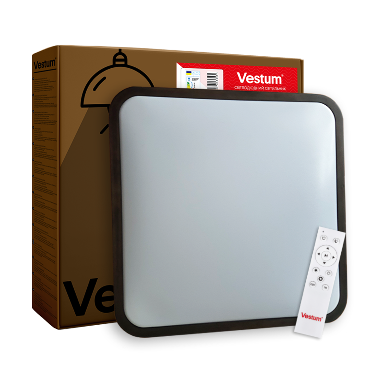 Светильник потолочный Vestum GLOW матовый 60W 3000К-6500К с ДУ 391х391х65 мм Махагон - фото 6 Светильник потолочный Vestum GLOW матовый 60W 3000К-6500К с ДУ 391х391х65 мм Махагон - фото 6