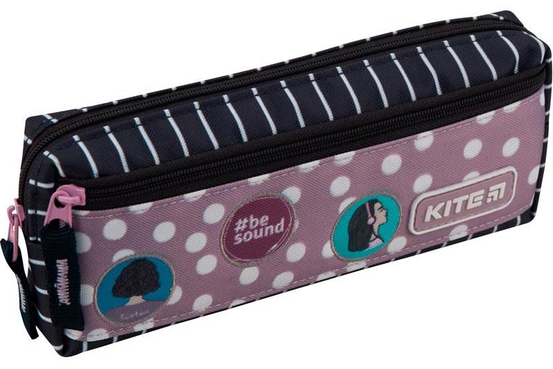 Пенал шкільний KITE K19-647-5 Be Sound Чорно-рожевий