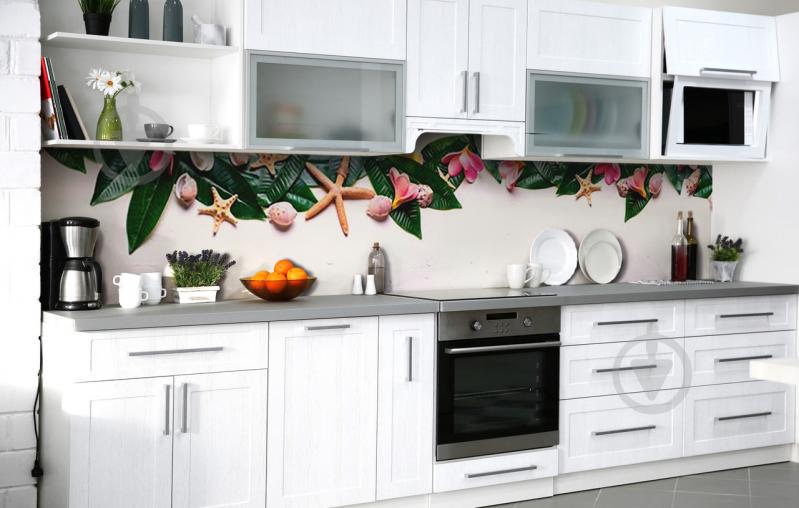 Скинали на кухню Zatarga «Тропические радости» 600х2500 мм виниловая 3Д наклейка кухонный фартук самоклеящаяся