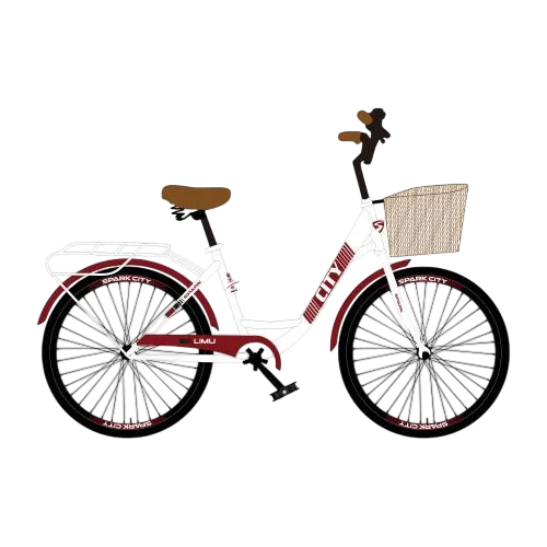 Велосипед Spark CITY LIMU колеса 28" стальная рама 18" Белый с вишневым (000205316)