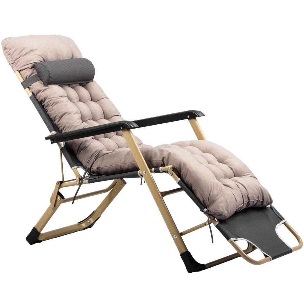 Шезлонг-крісло садовий Bonro B-02 з подушкою Сірий