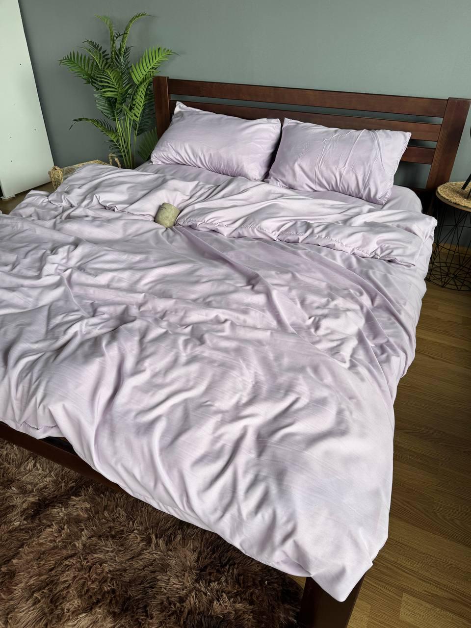 Комплект постільної білизни однотонний полісатин двоспальний Лавандовий (00983) - фото 2