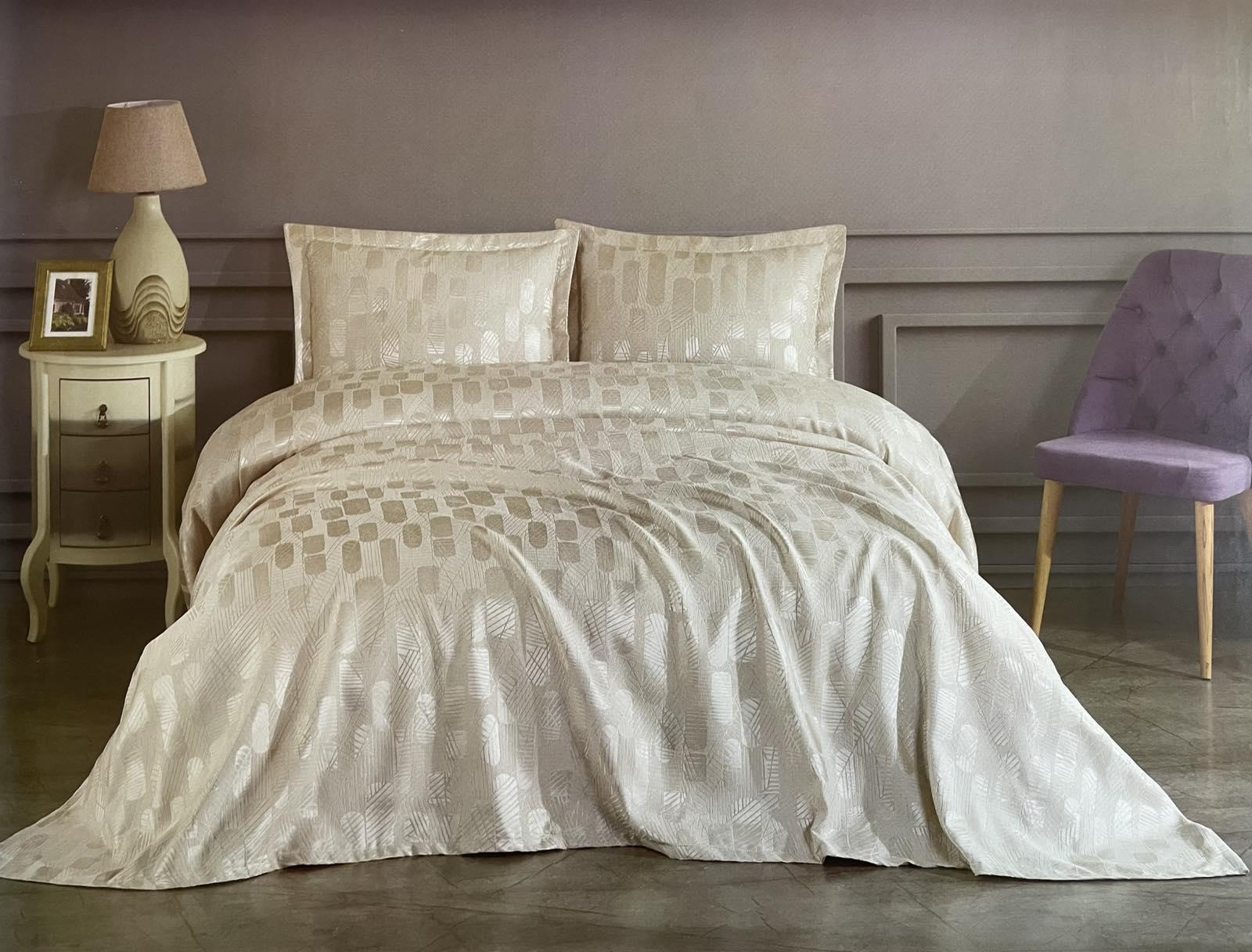 Покривало Moda Box Melisa 240х260 см с наволочками Bej (CN37446) - фото 2 Покривало Moda Box Melisa 240х260 см с наволочками Bej (CN37446) - фото 2