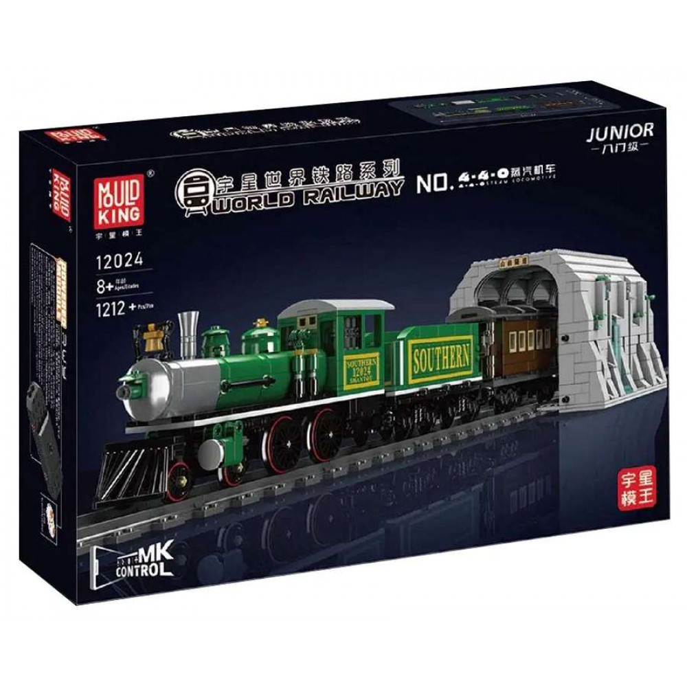 Детская железная дорога Паровоз 4-4-0 на радиоуправлении 1212 деталей (12024/45,53)