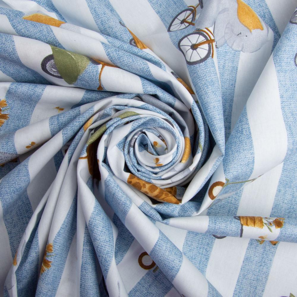 Ткань бязь ранфорс для постельного белья 25411 v-4 130 гр/м2 240 см Синий (25728)