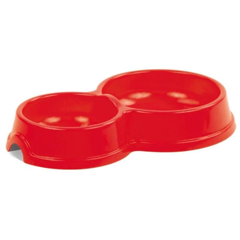 Миска подвійна для тварин №1 Природа 200/200 мл Червоний (2470732297)