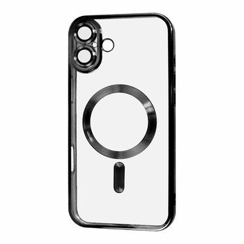Чехол для телефона iPhone 16 Plus Electroplate Case With Magsafe силиконовый Черный (HV-782395)