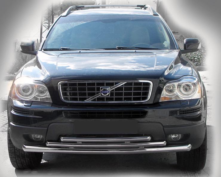 Передній захист ST014-2 CAN для Volvo XC90 2002-2014 рр. нержавіюча сталь Хром