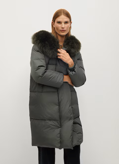 Пальто жіноче Mango 77009605 M Сіро-зелений (0004) - фото 2 Пальто жіноче Mango 77009605 M Сіро-зелений (0004) - фото 2