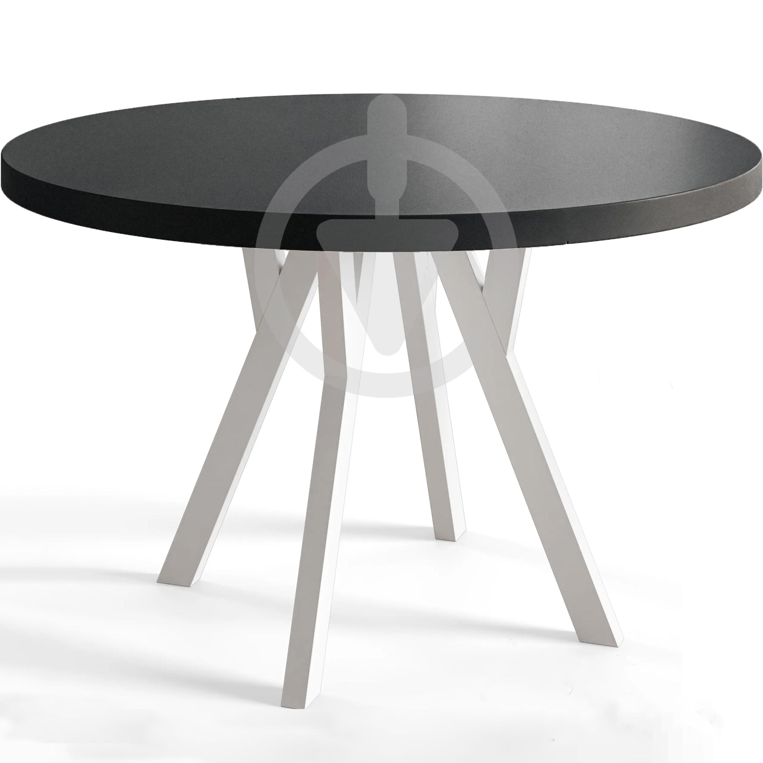 Стол кухонный круглый RoMax Lite Loft 110 см Антрацит/Белый