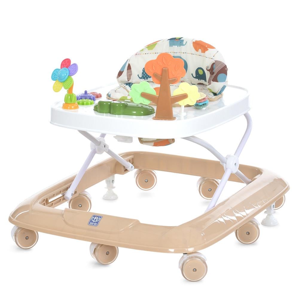 Ходунки-каталка детские музыкальные Bambi M 6134 из пластика 68х56х56 см с игровой панелью Бежевый (150-7-M 6134-13)