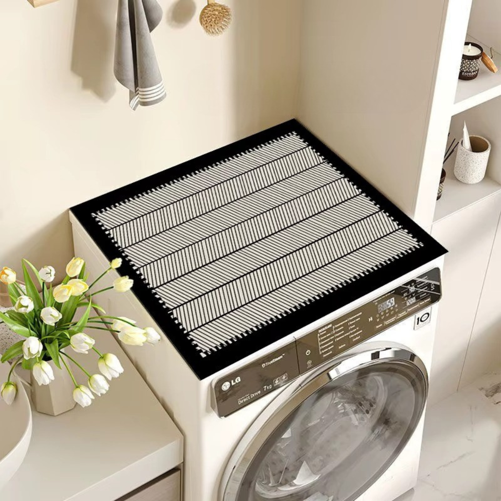 Коврик на стиральную машину Штриховка защитный влагопоглощающий резиновый пылезащитный квадратный 60х60 см Коврик на стиральную машину Штриховка защитный влагопоглощающий резиновый пылезащитный квадратный 60х60 см