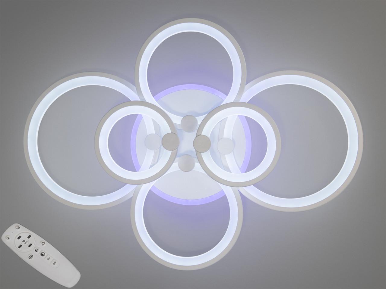 Люстра светодиодная смарт с пультом/димером 135W (8022/6WH 3col dim) Люстра светодиодная смарт с пультом/димером 135W (8022/6WH 3col dim)