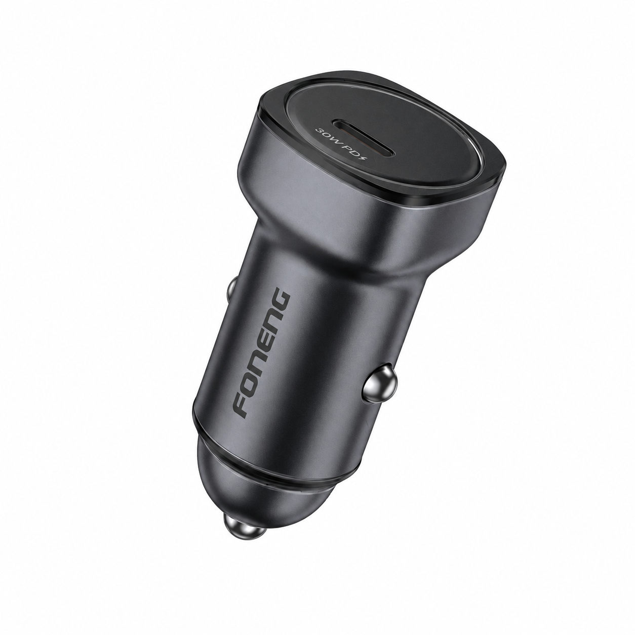 Заряное устройство автомобильноеFoneng C22 USB-C Zinc Alloy Car Charger 30W Dark Grey (58274193)