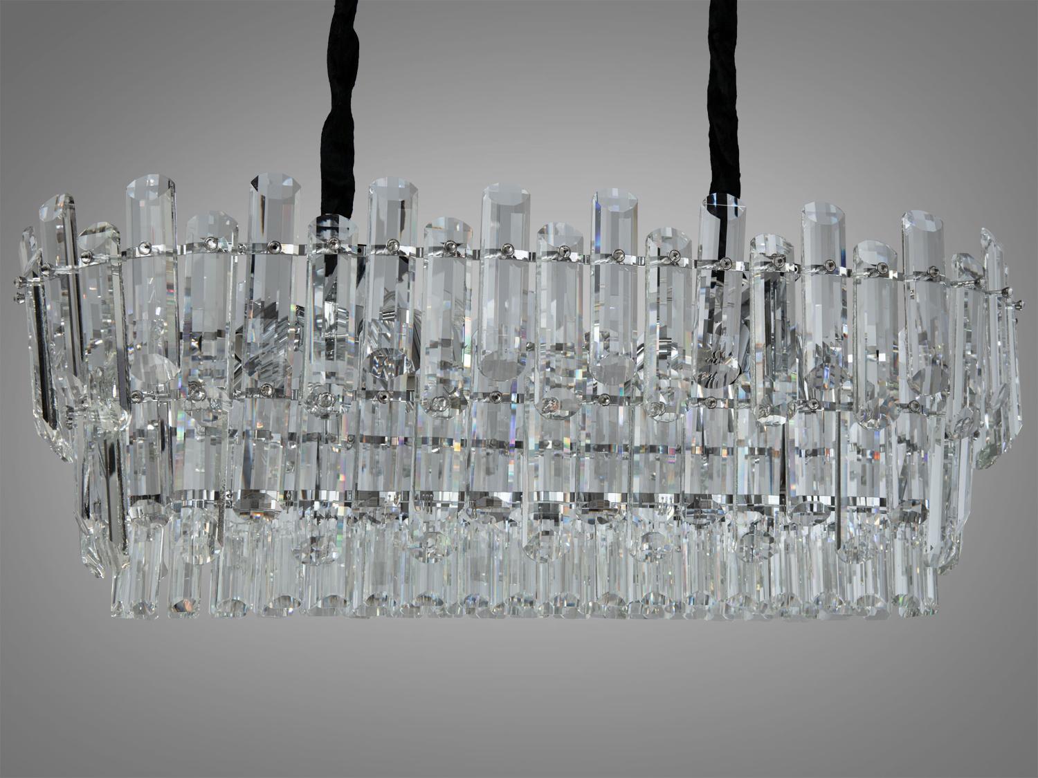 Люстра хрустальная подвесная 41 Вт Хром (2020/800x300CH)