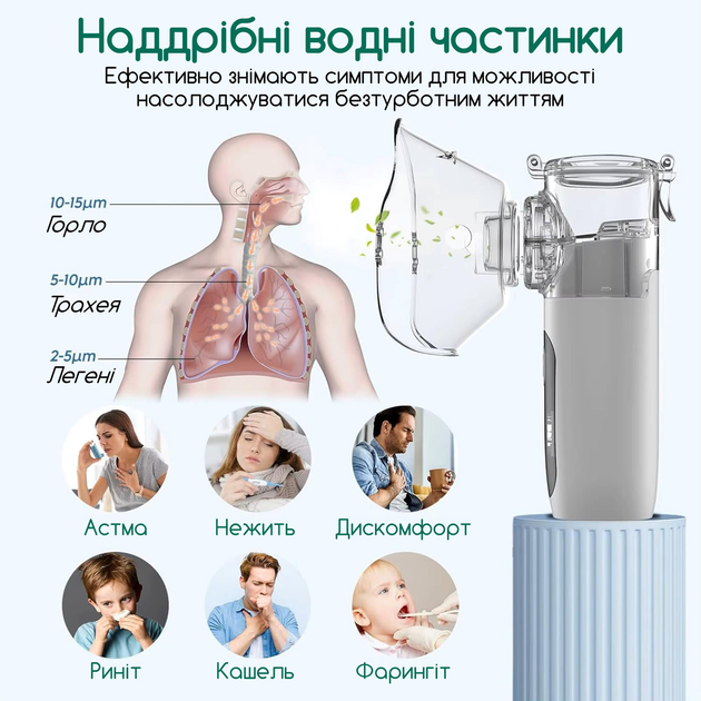 Небулайзер ультразвуковой Swan Baby KS015 Белый (103208448) - фото 4 Небулайзер ультразвуковой Swan Baby KS015 Белый (103208448) - фото 4