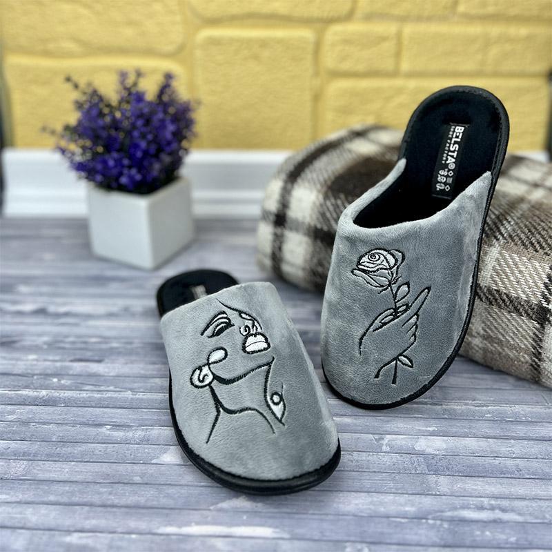 Домашні тапочки жіночі БЕЛСТА Е-0089-4 25 см p. 39 Сірий (61191301)