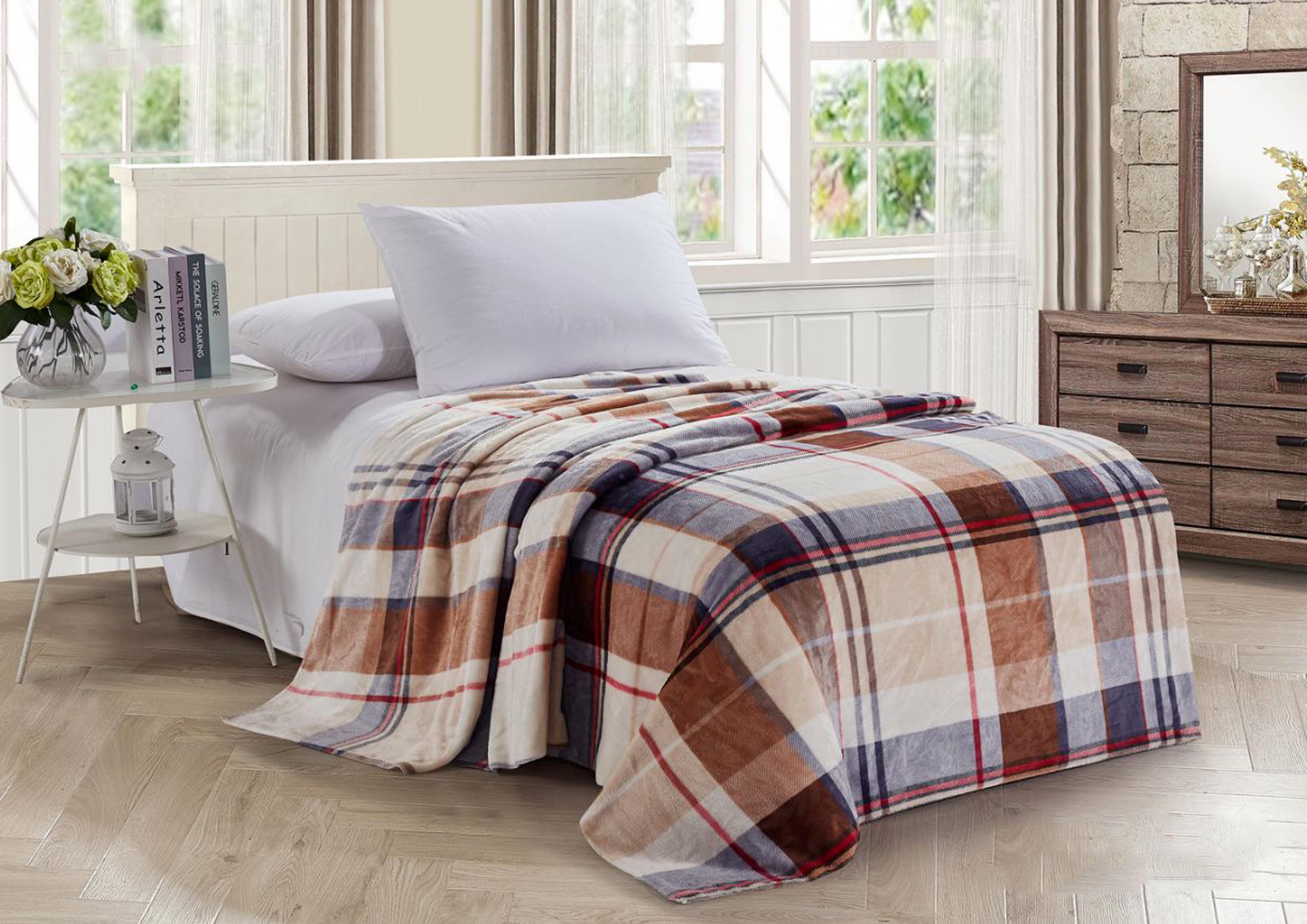 Плед из микрофибры Велсофт Шотландка 200х220 см (15013369)