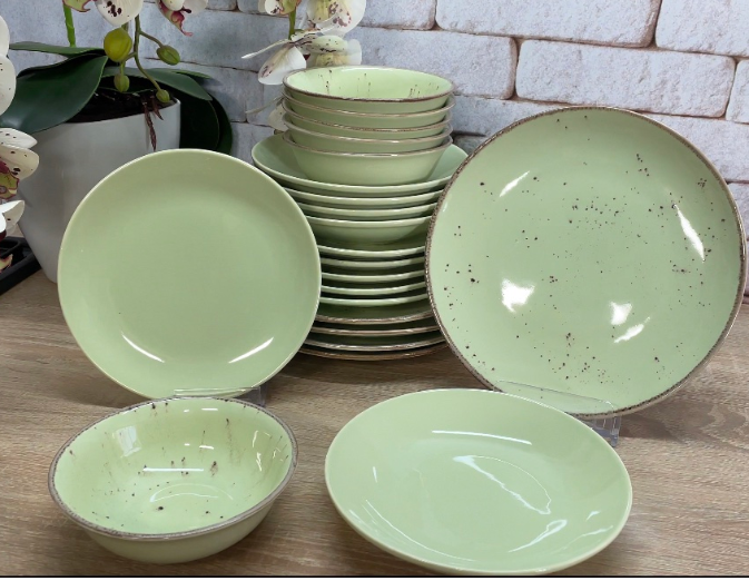 Сервиз столовый OMS TULU фарфор 6 персон 24 шт. Fistik (KL24-Fistik 2)