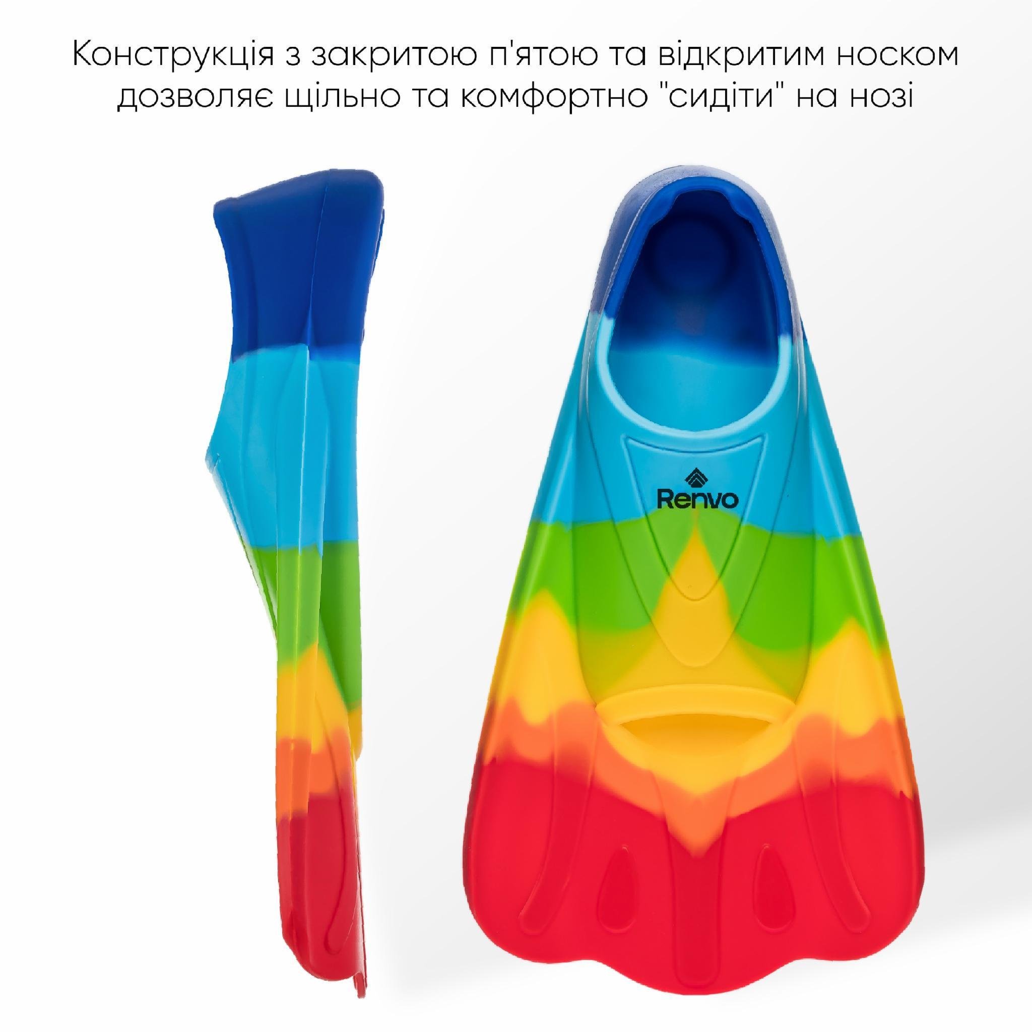 Ласты короткие для тренировки в бассейне Renvo Criz с закрытой пяткой р. 30-32 Разноцветный (SF120-45 30-32) - фото 4 Ласты короткие для тренировки в бассейне Renvo Criz с закрытой пяткой р. 30-32 Разноцветный (SF120-45 30-32) - фото 4