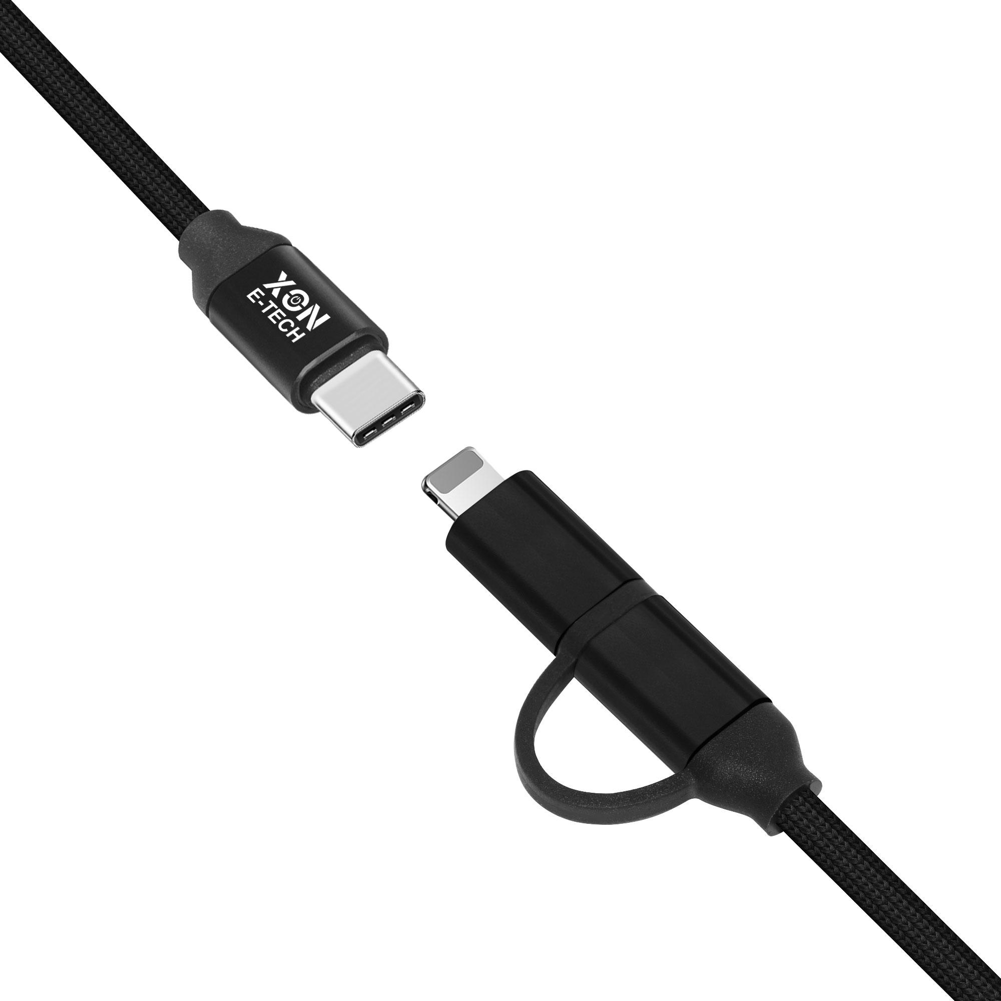 Кабель XON SmartCable Type-C - Type-C/Lightning PD 60 Вт 1 м Чорний (SC42CL6W2B 531) - фото 3