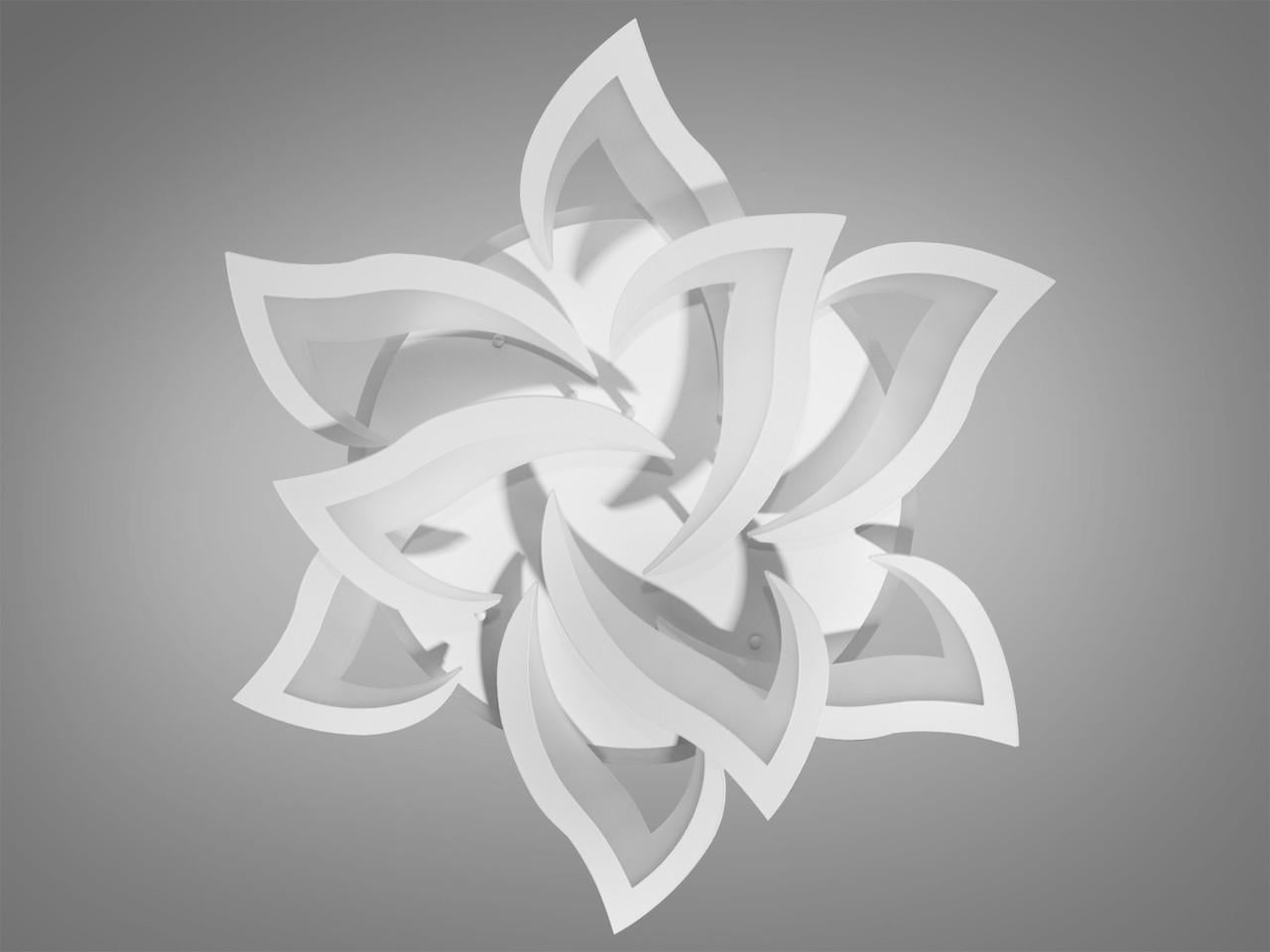 Люстра LED в спальню с подсветкой 8146-6+3WH-LS 115W на 16м2 Белый (1946226556)