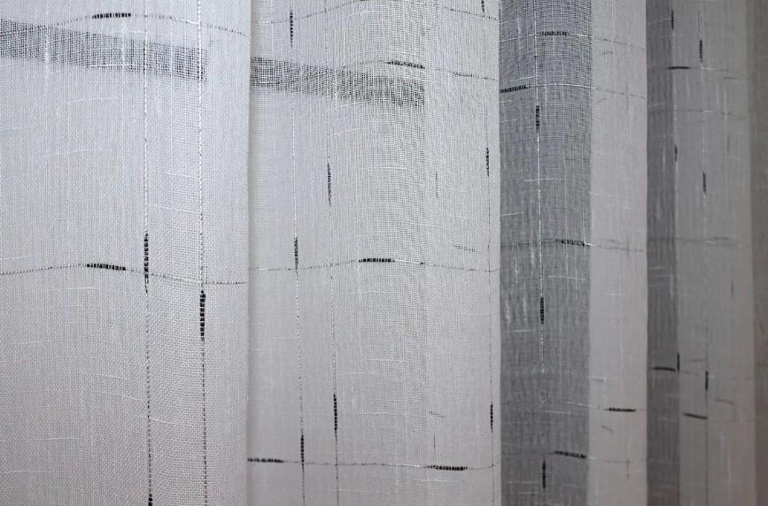 Тюль арка на кухню лен/бахрома 260х170 см Белый/Серый (000к 51-188) - фото 5